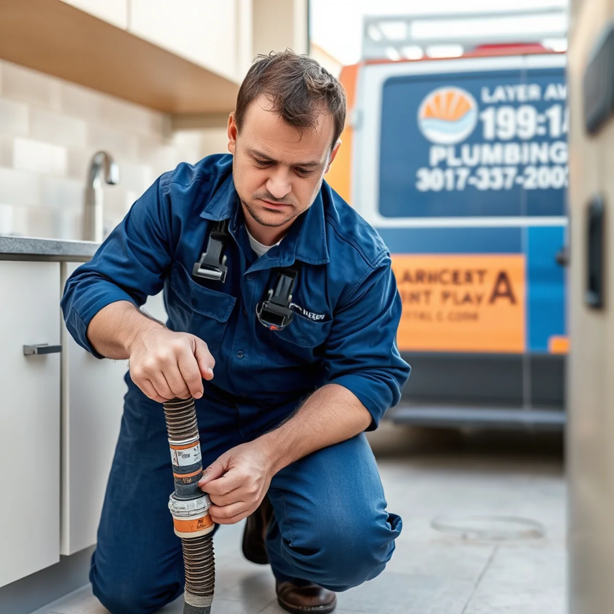 Plumber snaking a kitchen drain line during a drain cleaning in Las Vegas, NV