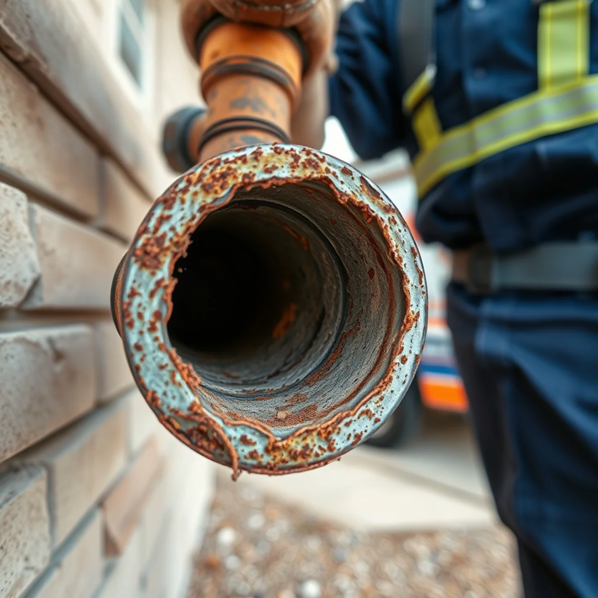 Cutaway of a rust-clogged galvanized pipe from an older Las Vegas, NV home