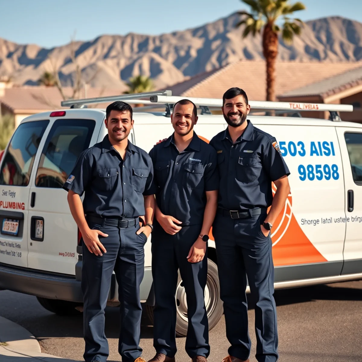 Mike's Drain and Plumbing team and service van in Las Vegas, NV