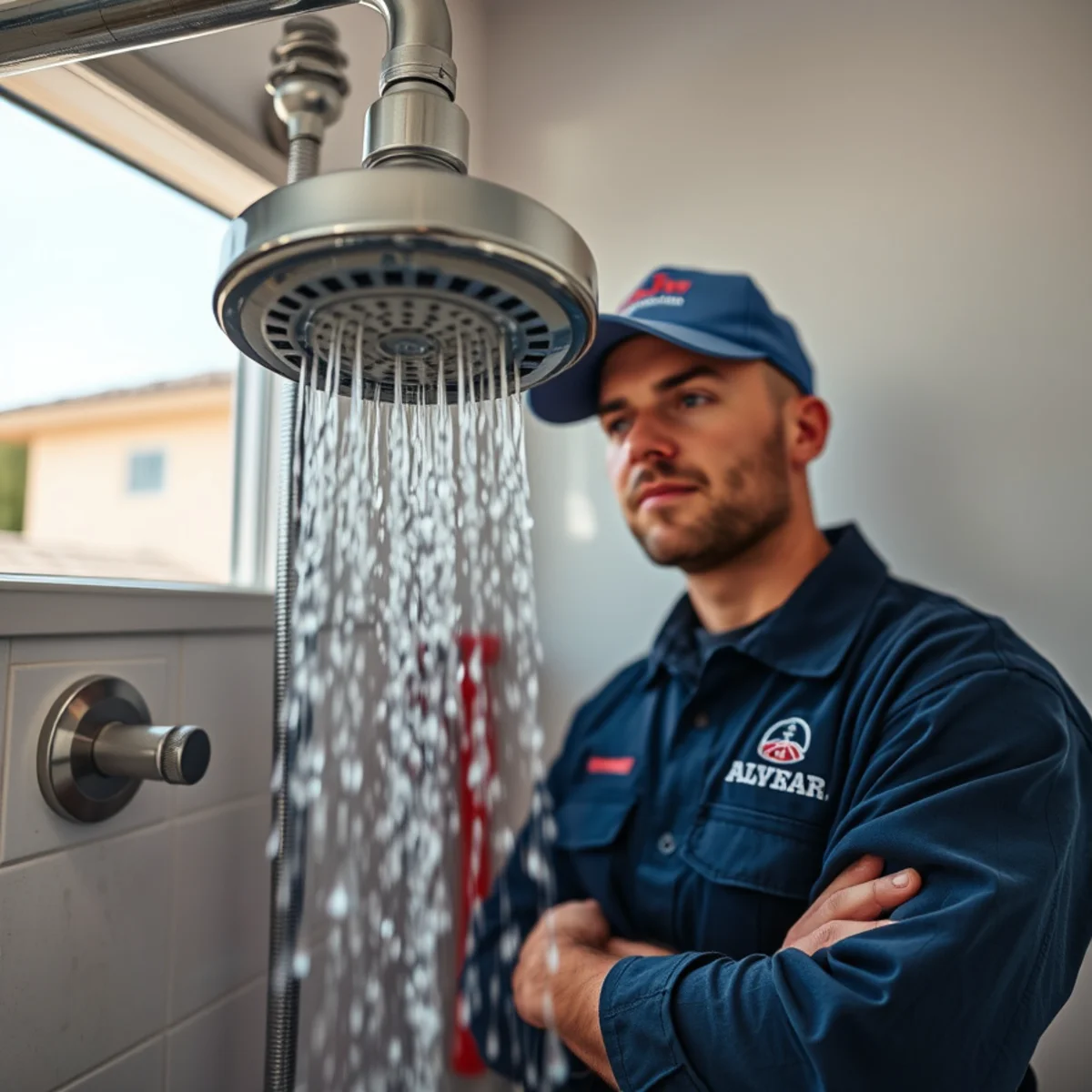 Low-flow showerhead and a water pressure gauge in a Las Vegas, NV home