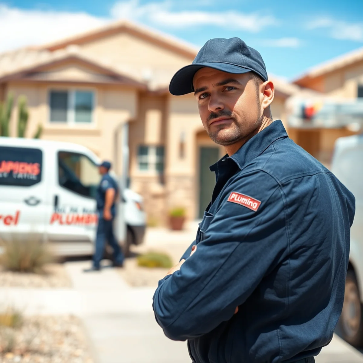 Plumber inspecting a home near Nellis AFB in Las Vegas, NV