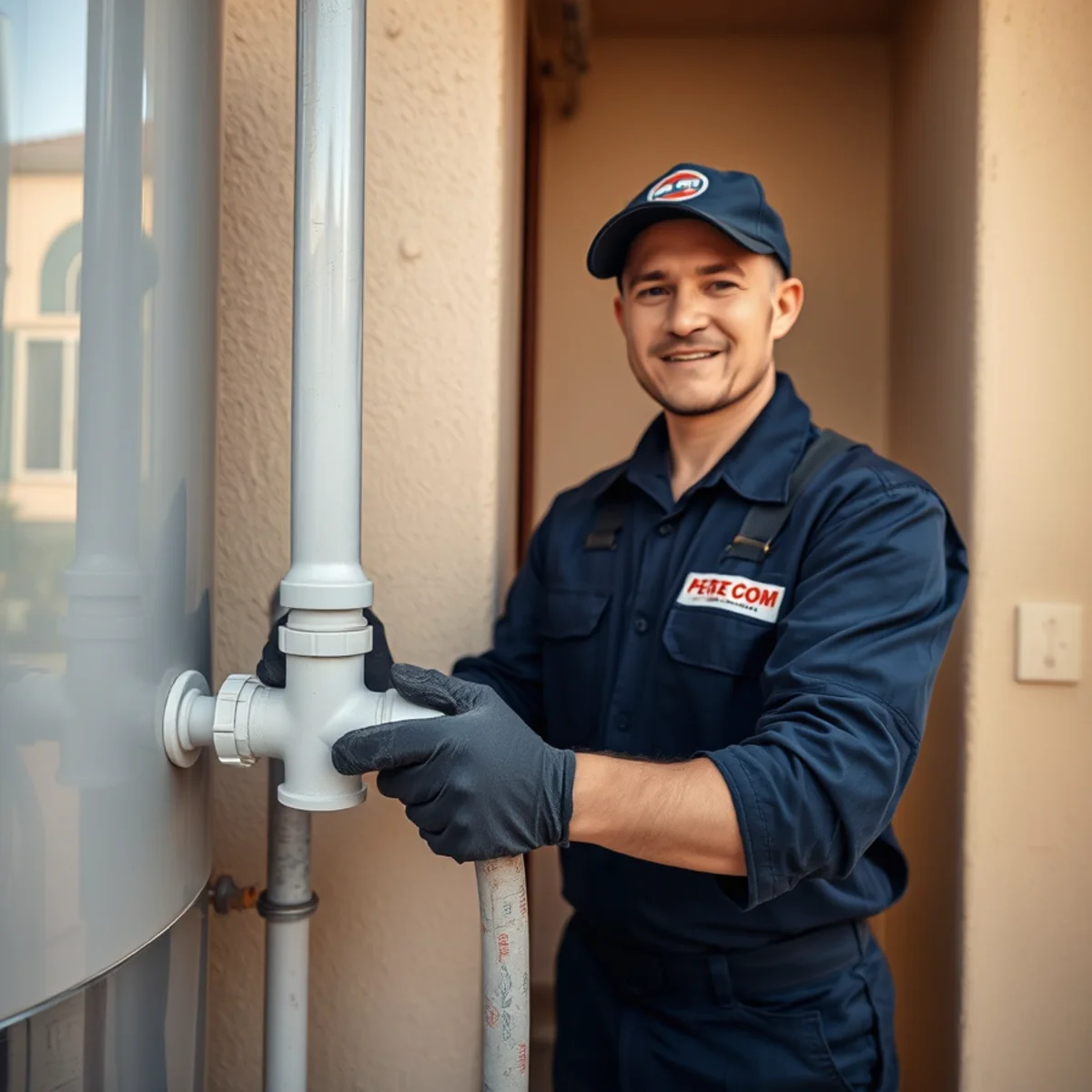 Gray polybutylene pipe at a water heater connection in a Las Vegas, NV home
