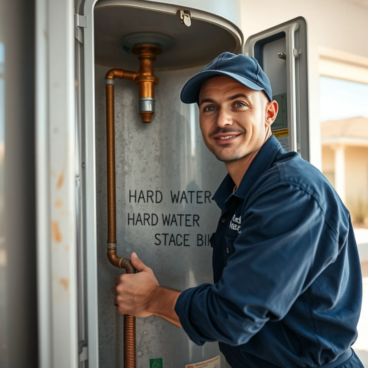 Hard water scale buildup inside a water heater in a Las Vegas, NV home