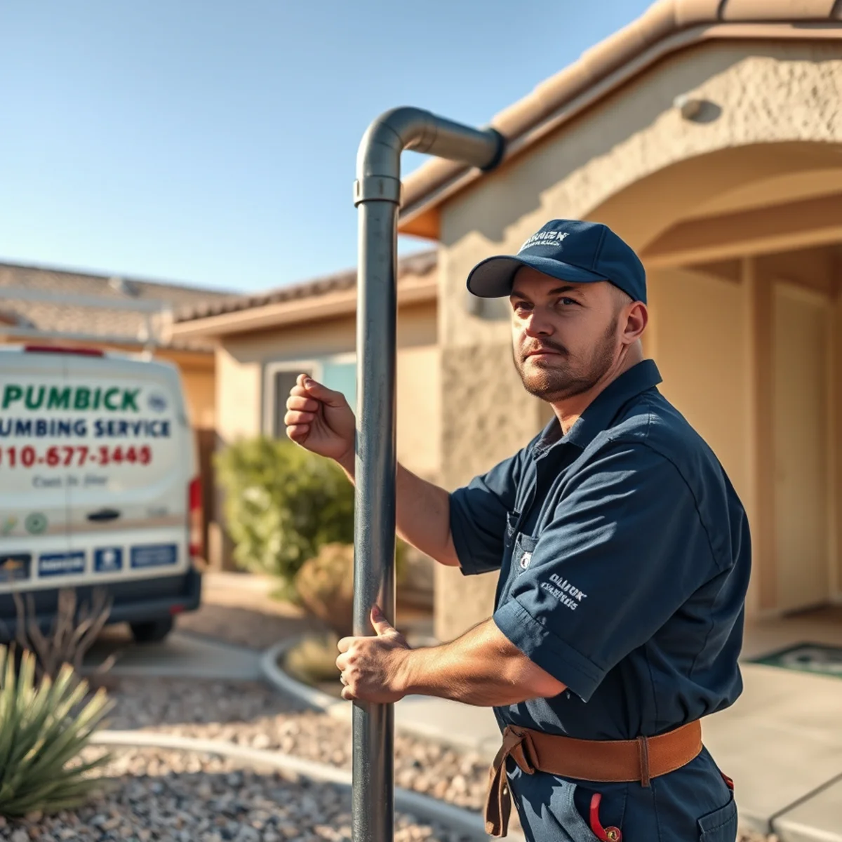 Plumber repiping a 1980s tract home in Spring Valley, Las Vegas, NV