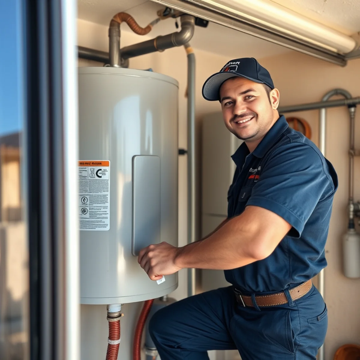 New water heater installed in a garage in Las Vegas, NV