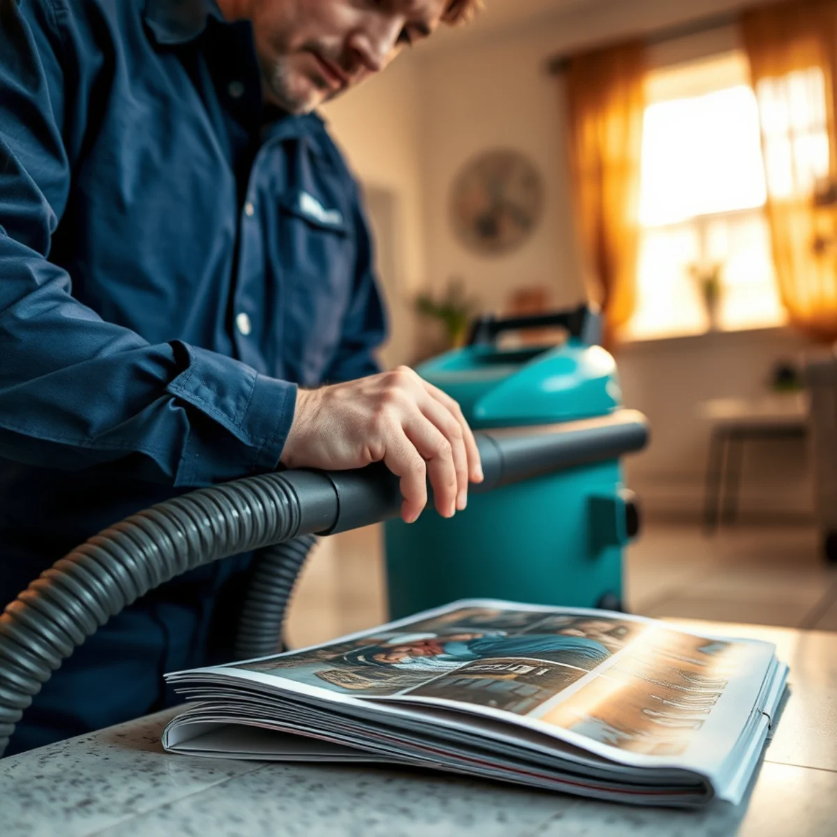 Using a wet/dry vac to contain and document burst-pipe water damage in a Las Vegas home